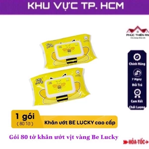 Gói 80 tờ Khăn ướt vịt vàng Be Lucky cao cấp - mềm mịn, siêu sạch