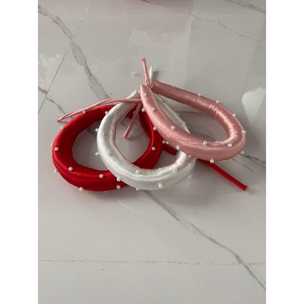 Mấn (vấn) đội đầu đơn đính hạt ngọc.trai, mấn đội đầu áo dài, mấn cách tân, phụ kiện cưới Khánh Huyền