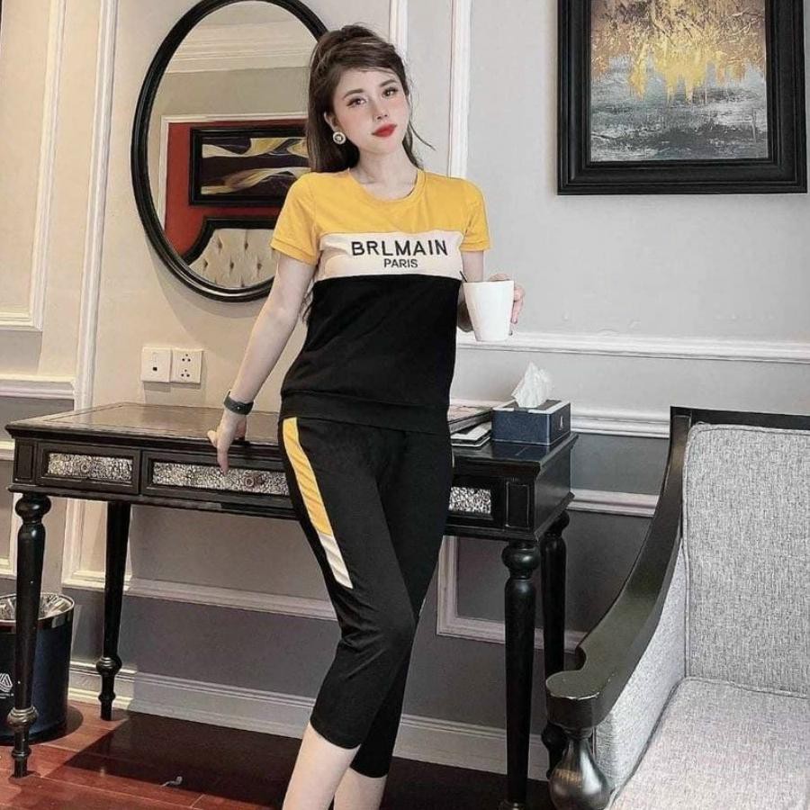 Đồ Bộ Nữ Quần Lửng Bigsize ESHOP Bộ Đồ Mặc Nhà Thun Cotton Co Giãn Mùa Hè Trung Niên Dễ Thương AD15
