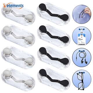 Kẹp Nam Châm Giữ Mắt Kính Màu Đen/Bạc