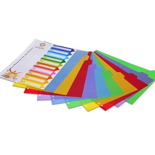 Bộ Chia file nhựa 12 màu Thăng Long (12 tờ/tập) | Shopee Việt Nam