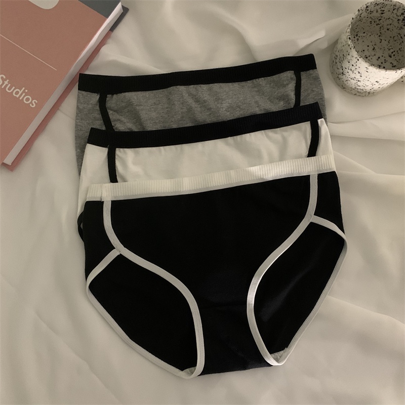 Quần Lót Cotton Kháng Khuẩn Màu Sắc Tương Phản Gợi Cảm Cho Nữ