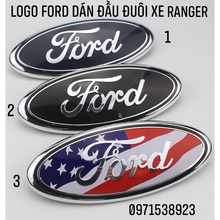 logo dán trước và sau xe FORD RANGER 2012-2021 kích thước 23cm X 9cm 3 ...
