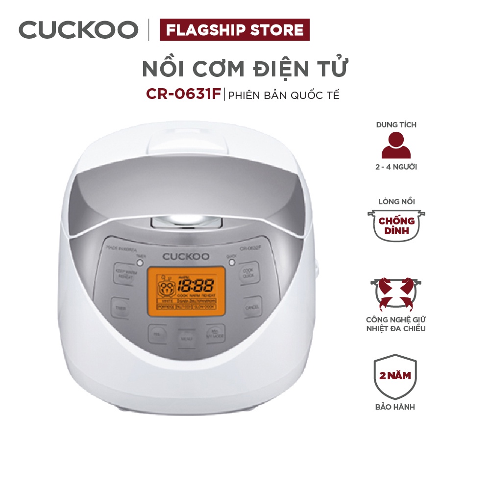 Ảnh Nồi cơm điện tử CUCKOO 1.08L lít CR-0631F - Hàng chính hãng - Chất lượng Hàn Quốc 1