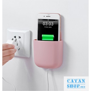 Hộp treo sạc điện thoại, kệ treo điều khiển máy lạnh, tivi, đồ dùng dán tường đa năng tiện lợi GD462-hoptreosac