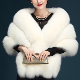 Vipdeal1 Khăn Choàng Cổ Lông Giả Sang Trọng Cho Cô Dâu Trong Mùa Đông