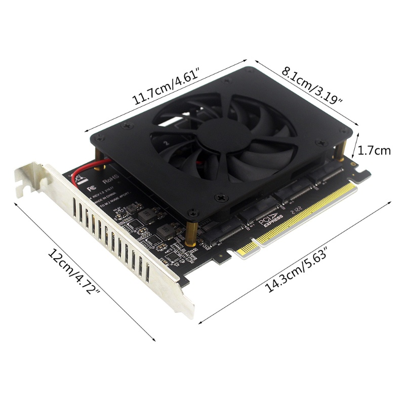 Thẻ chia RR PCI-E PCI-E 4 0 X16 sang NVME cho M 2 cho M cho Key 4 SSD cho RAID Arr