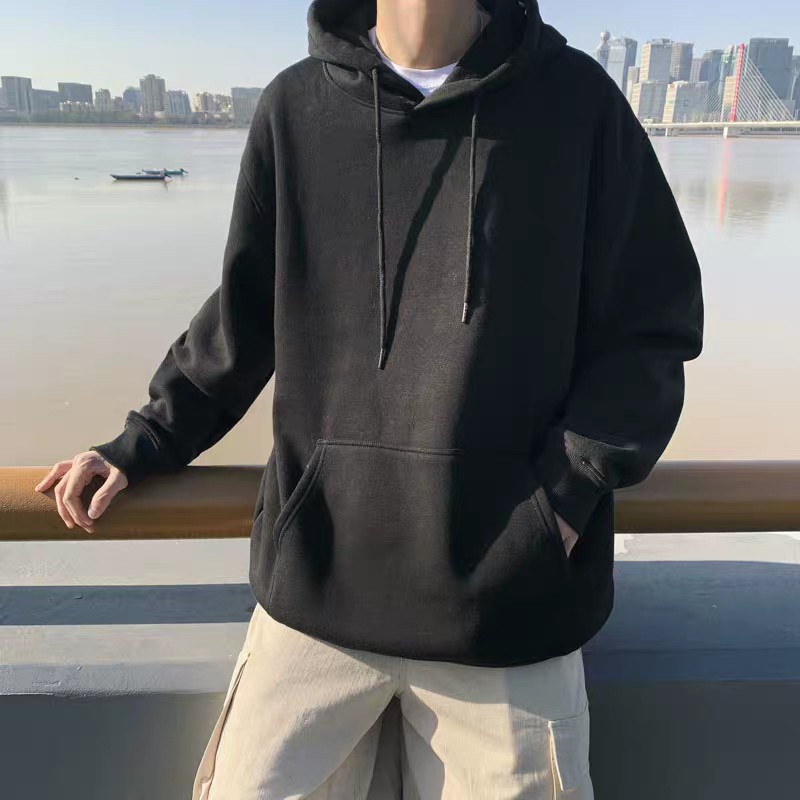 áo hoodie  nam nữ vải nỉ fom rộng đẹp thời trang hot trend 2 phòng cách hàn quốc màu trắng và đen  chất lượng loại 1