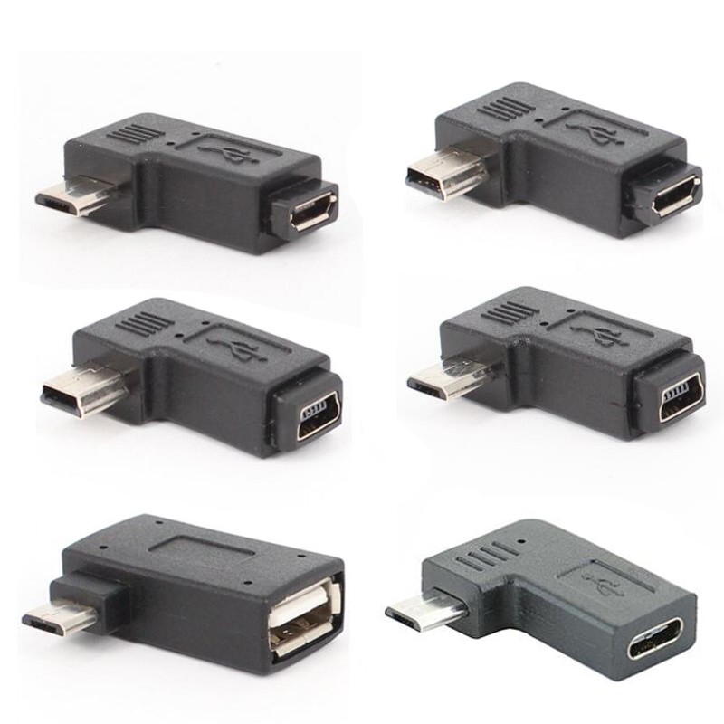 Đầu Chuyển Đổi Cổng Type C Mini Micro Usb 5 Pin Sang Cổng Góc 90 Độ