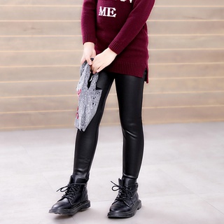 Quần legging giả da lót lông giữ ấm mùa đông thời trang cho bé gái