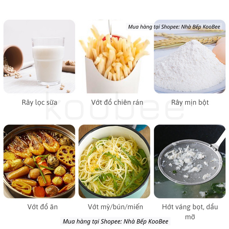 Muôi Vá Vớt Bọt Đa Năng KOOBEE – Lọc Váng Mỡ, Chiên Rán, Rây Bột Siêu Tiện Lợi (NB53)