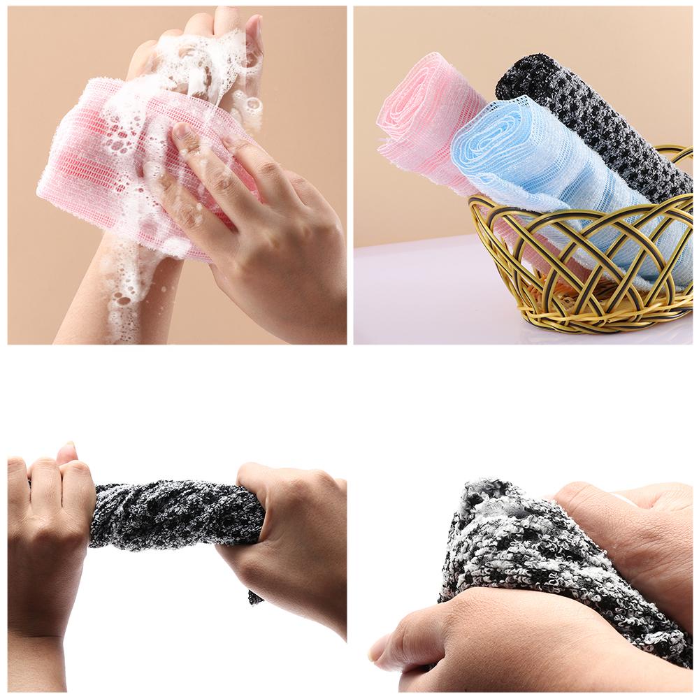 HAPPYNOOK Khăn tắm tẩy tế bào chết Da mịn màng Chà xát toàn thân Khăn lau Massage