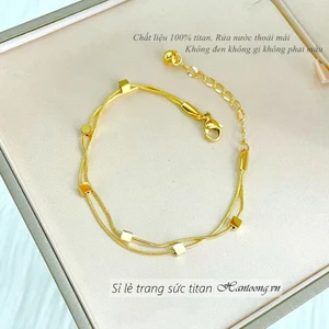 Lắc tay titan không gỉ thiết kế 2 lớp thời trang phong cách hàn quốc mẫu mới