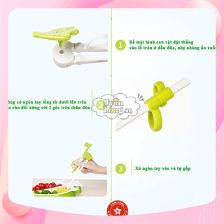 Đũa Tập Ăn Dặm Cho Bé 2+ Tuổi – Đũa Xỏ Ngón Silicon Giúp Bé Tự Ăn, Cầm Đúng Chuẩn