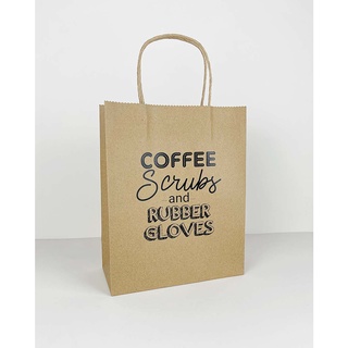 Túi giấy Kraft nâu cho tiệm bánh tiệm coffee. KT 20 x 12 x 25.5cm. Combo 10 cái