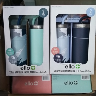 Ello, 2 Pk - Vacuum Insulated Stainless Steel Fizz Tumbler 20 oz