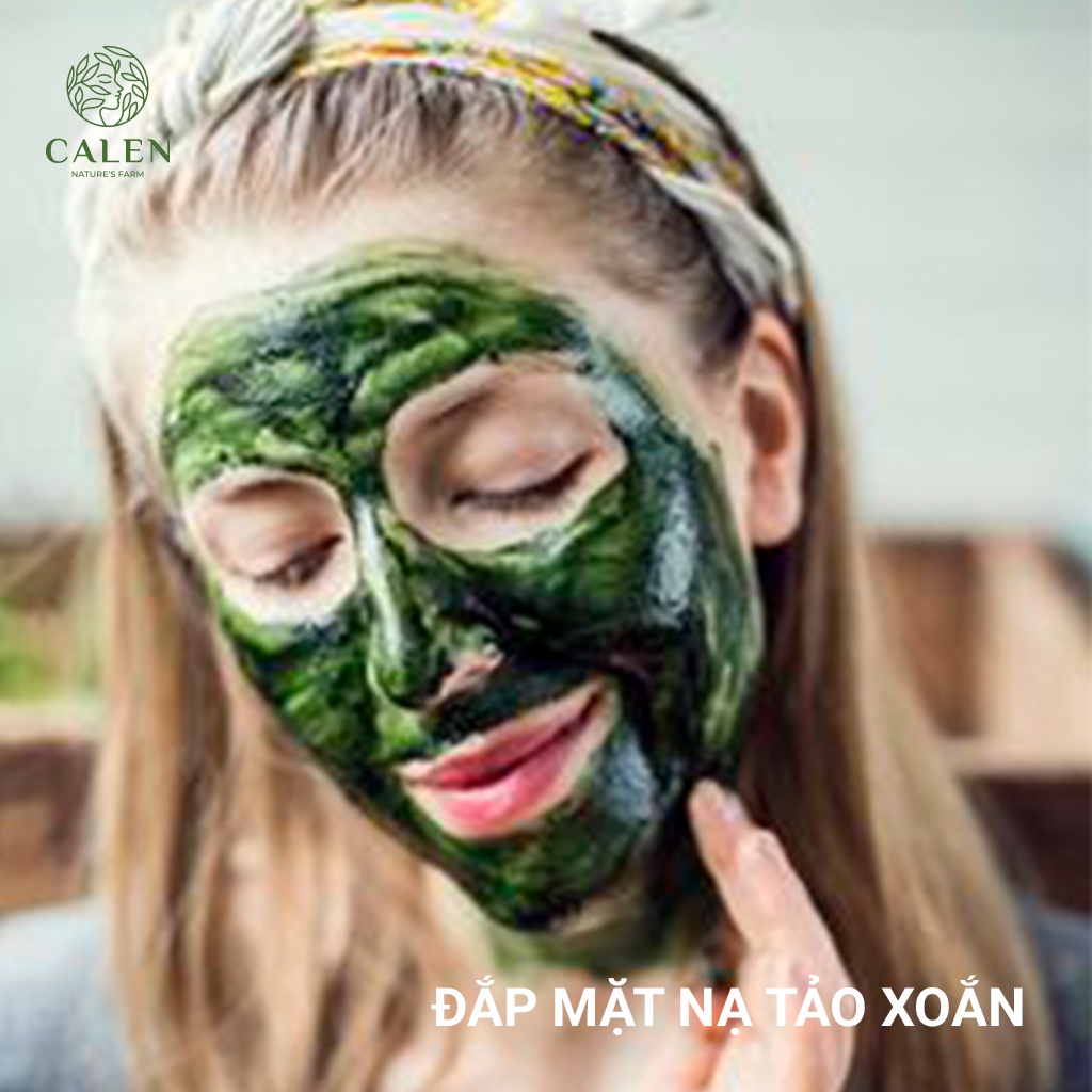 Bột tảo xoắn diệp lục Calen chuyên đắp mặt dưỡng trắng chống lão hóa da Calen Herb Powder