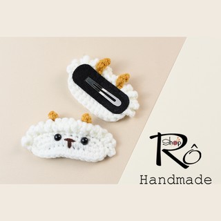 Kẹp tóc con cừu bông dễ thương cho nữ và bé gái 6cm |Cặp tóc mái len Handmade  |Shop Rô Handmade