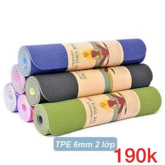 Thảm Tập Yoga TPE 2 Lớp 6mm Cao Cấp Chống Trượt - Hàng Loại 1 Chất Lượng Tuyệt Vời