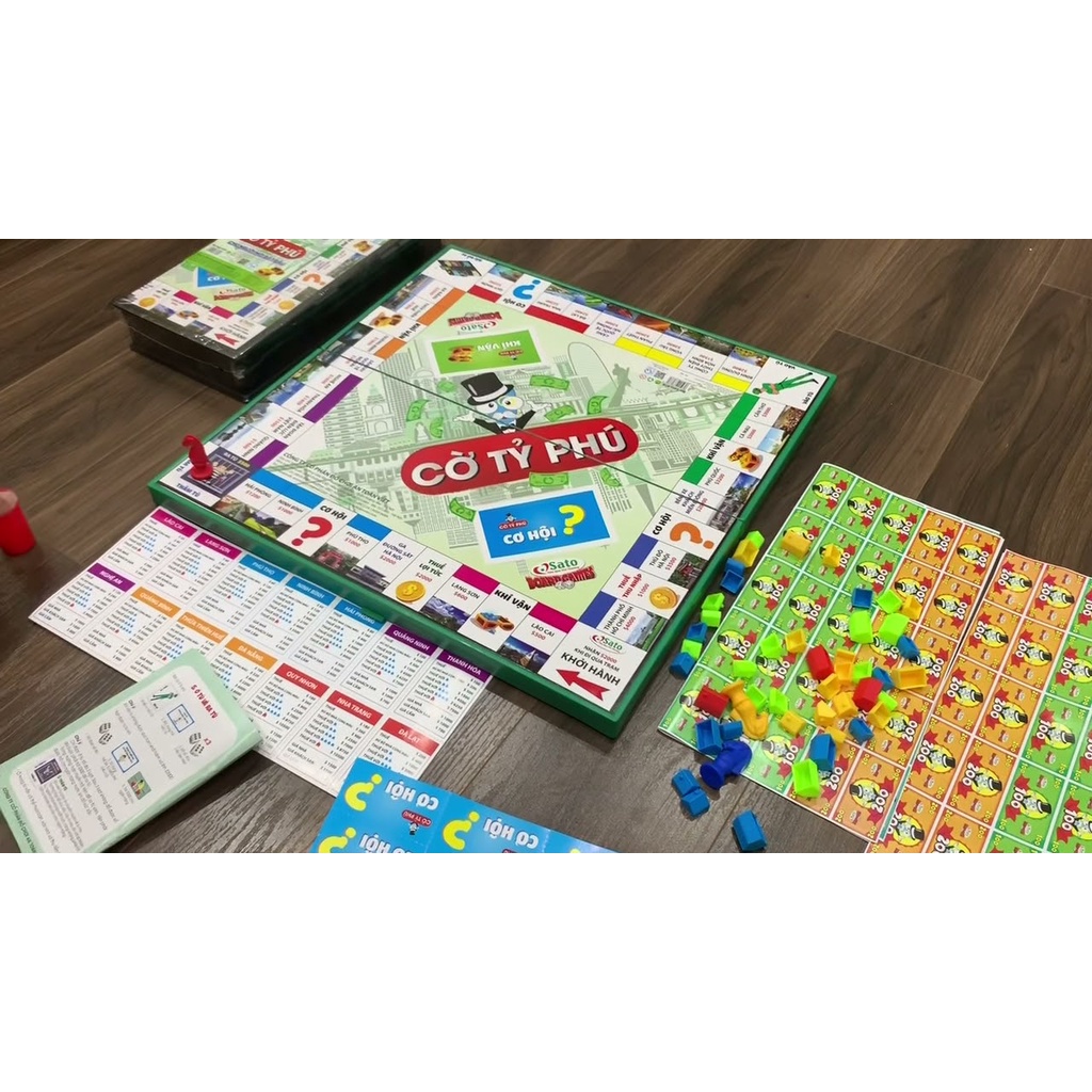 Ảnh Cờ Tỉ Phú Monopoly Vui Nhộn Cao Cấp, An Toàn Cỡ Cực Đại 42x42 - Bộ Cờ Tỷ Phú Chính Hãng Amalife 3
