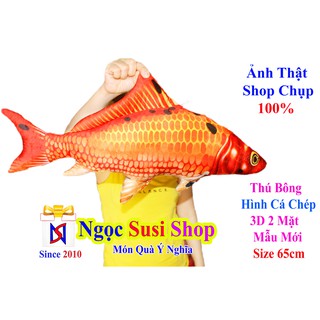 THÚ BÔNG CÁ CHÉP 3D SIÊU MỀM MỊN SIZE 60CM - GẤU BÔNG HÌNH CÁ CHÉP