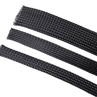 1 / 2 / 5 Mét Màu Đen Cách Nhiệt Bím Tay 1-100 Mm Dây PET Bảo Vệ Cáp Chống Mài Mòn Mở Rộng Dây Cáp Tay Áo