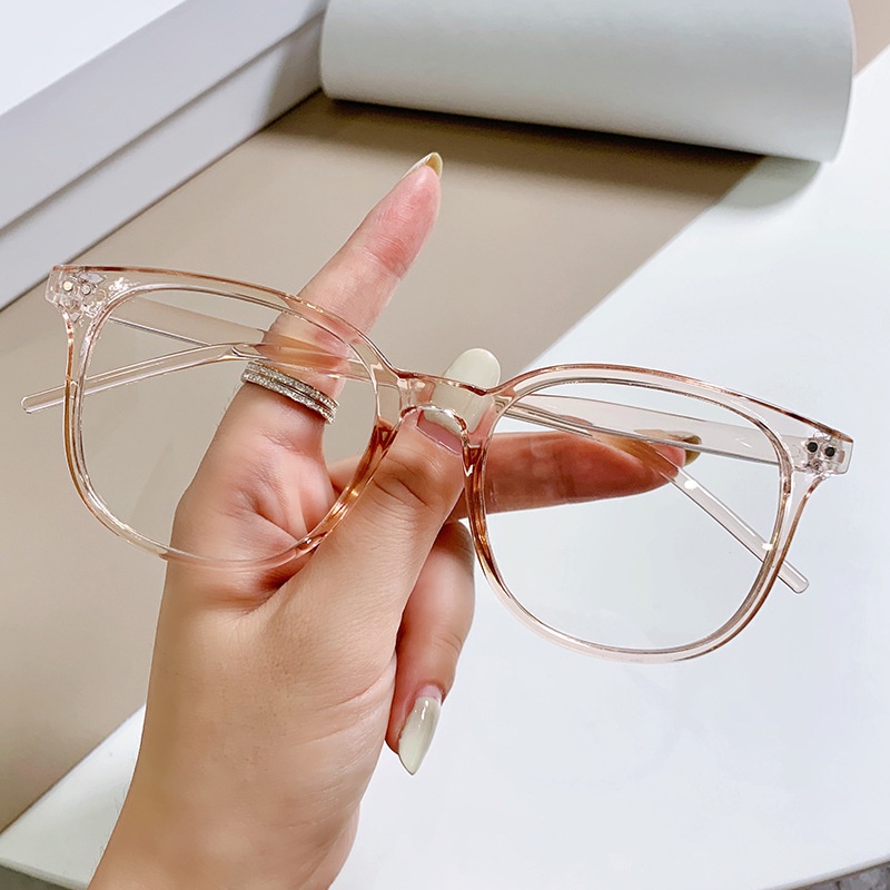 Gọng kính cận nữ nam thời trang phong cách Hàn Quốc mắt vuông càng mảnh nhiều màu chống UV400 và tia bức xạ đẹp rẻ 101