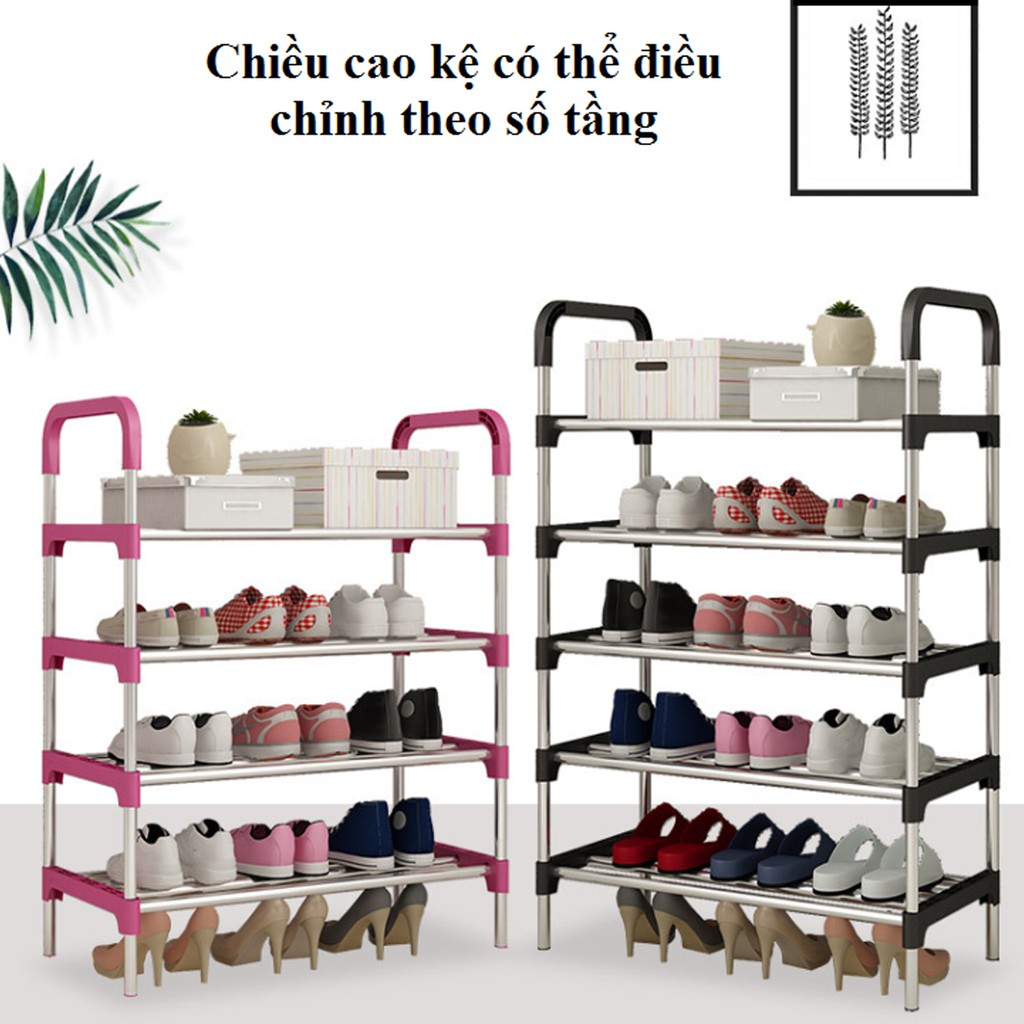Ảnh Kệ Để Giày Dép Inox 5 Tầng Cỡ Lớn 4 Thanh Đỡ Rộng 60cm – Chọn Màu - Chính Hãng Amalife, Bộ Giá Inox Để Giày Cao Cấp 1