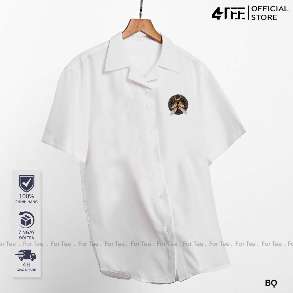 Áo sơ mi Basic Unisex form rộng , cổ vest - NGỰC BỌ