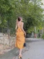 đầm vàng maxi nơ lưng