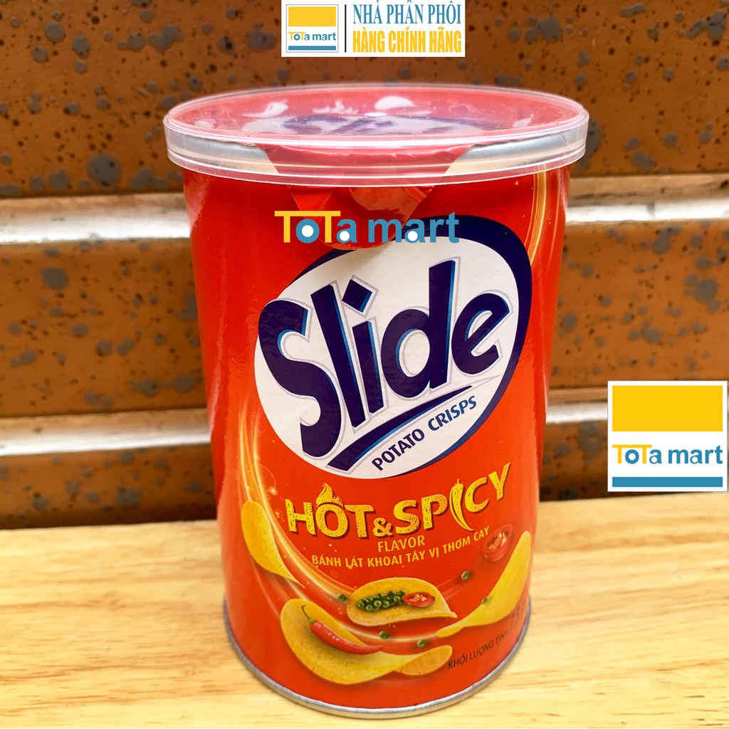 (hsd 07,08/2024) DỄ VỠ. Snack khoai tây lon SLIDE hộp nhỏ 65g đủ vị ...