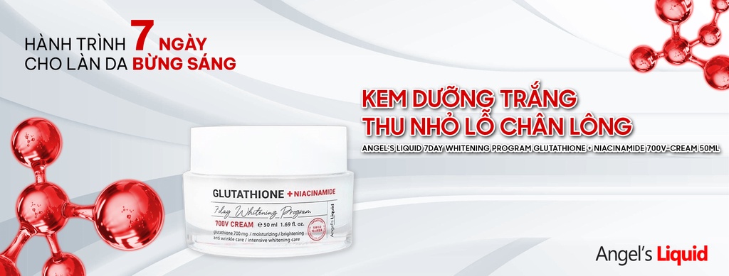Mô tả Kem Dưỡng Trắng Se Khít Lỗ Chân Lông Angel's Liquid Glutathione +Niacinamide Whitening Cream 50ml - 1