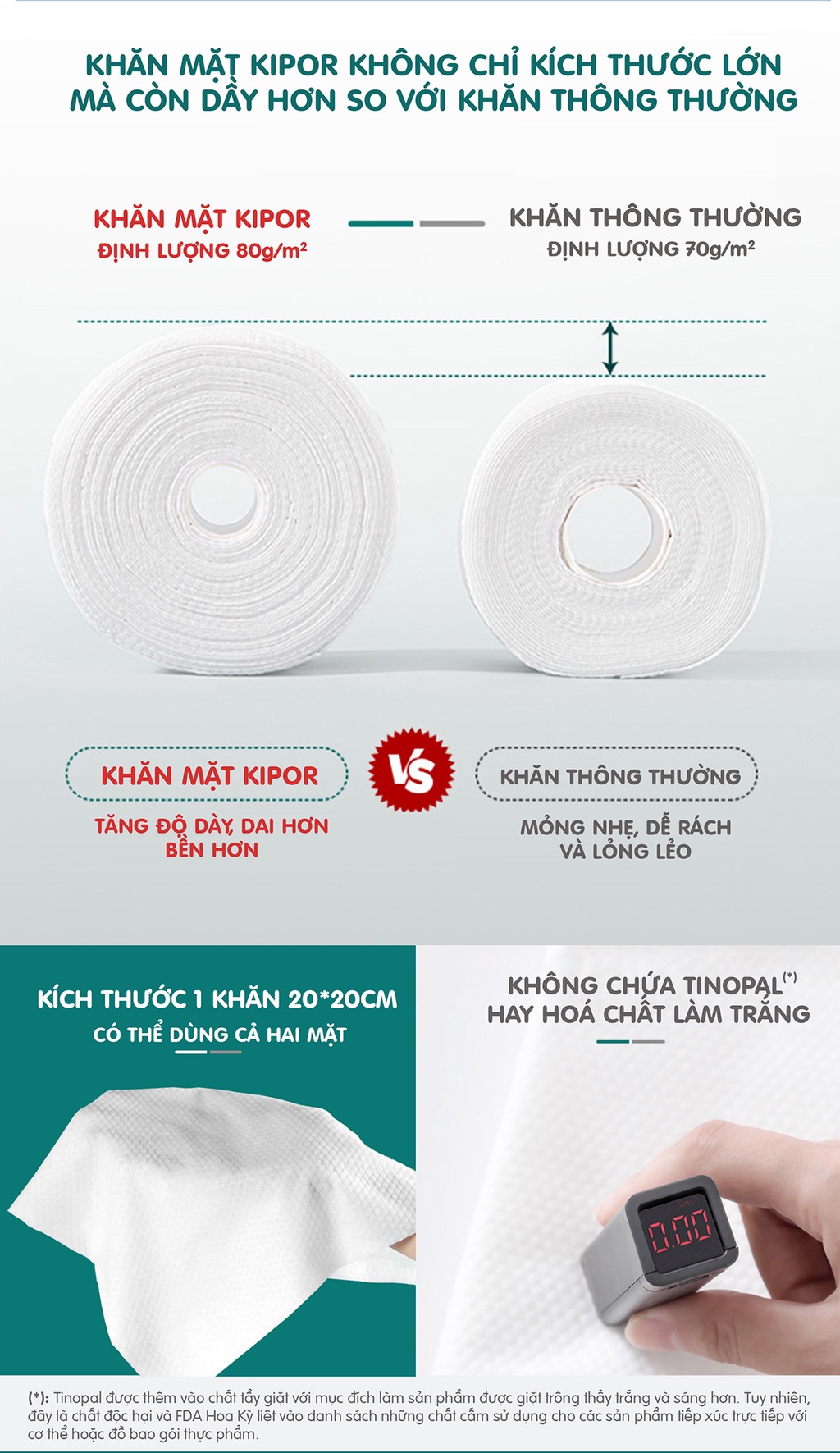 Khăn mặt khô Kipor 6