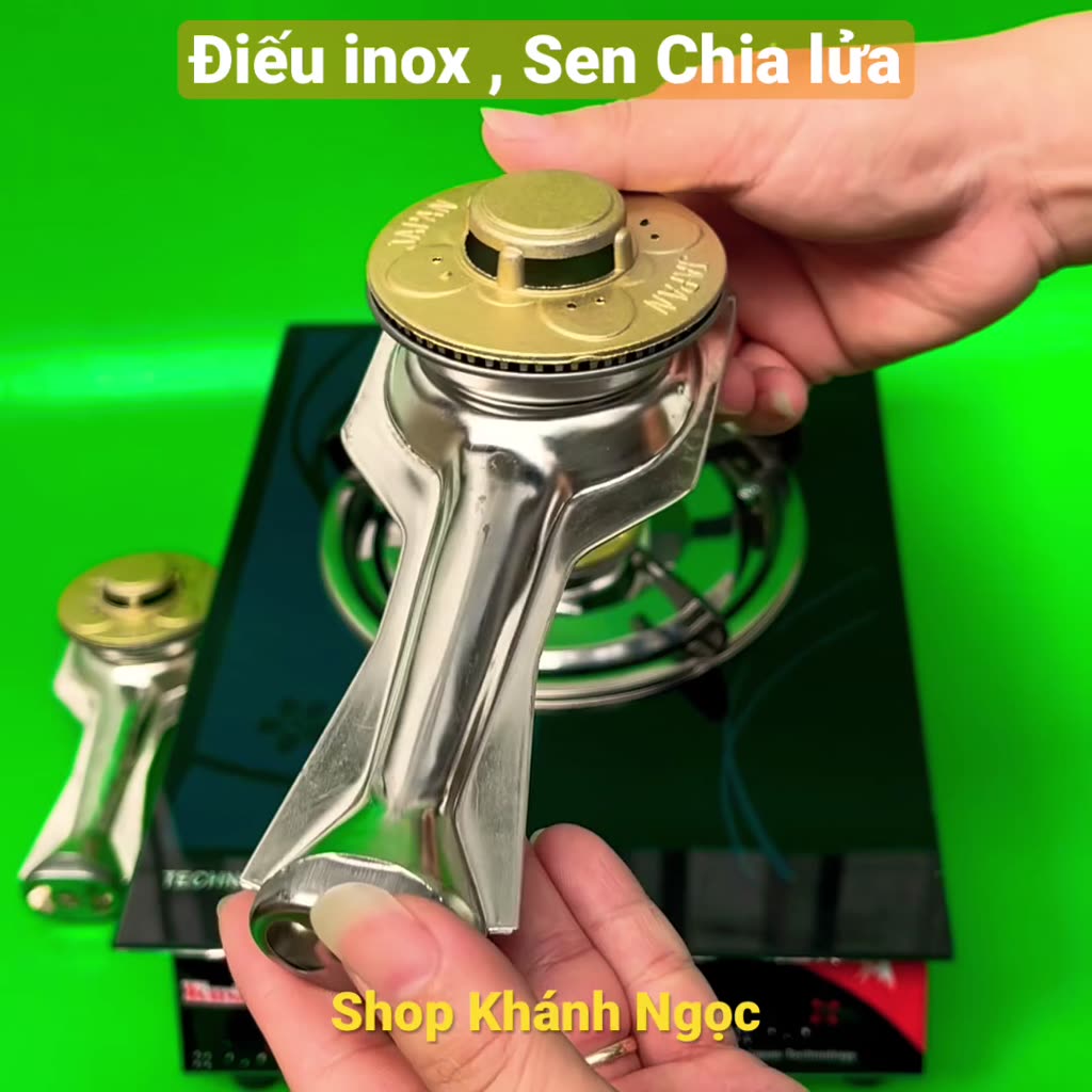 Điếu inox + Đầu Đốt chia lửa bếp gas Sen NHÔM - [LINH KIỆN] - ( Kèm ...