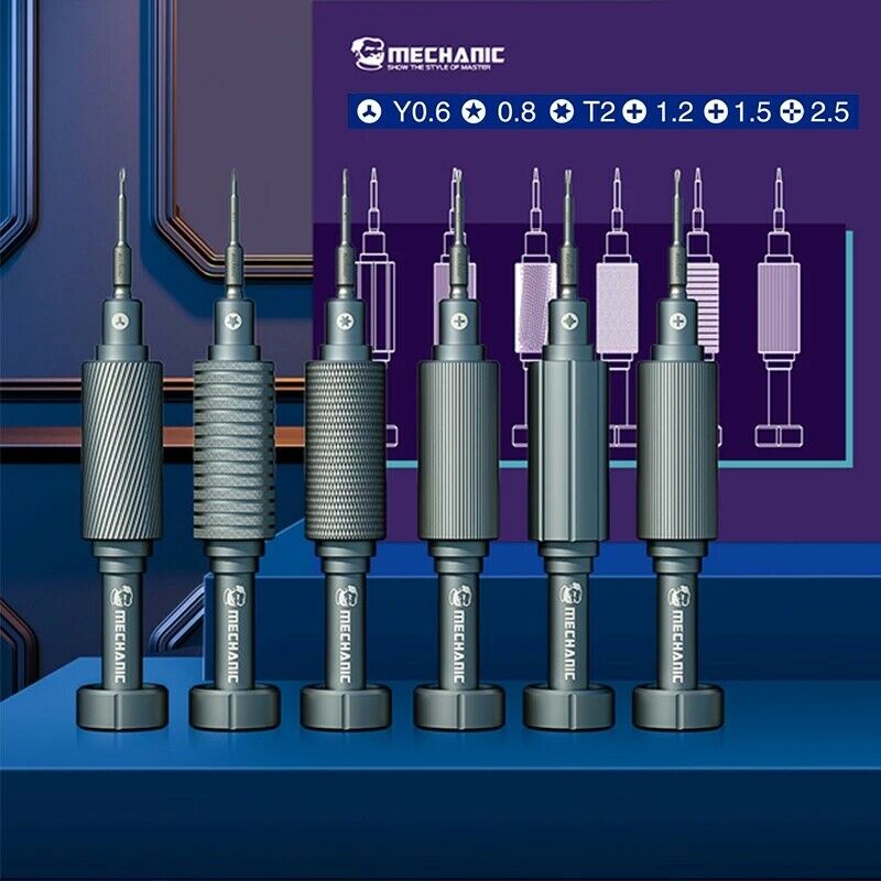 6 Cái / lốc MECHANIC iShell Bộ Tua Vít Từ Tính Y0.6 Pentalobe 0.8 1.5 T2 Cho iPhone Android Điện Thoại Di Động Đồng Hồ Sửa Chữa Dụng Cụ Mở