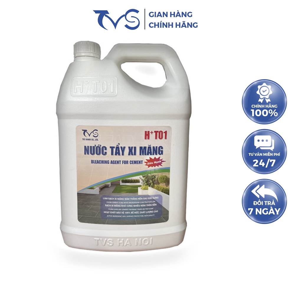 Tẩy Xi Măng TVS 5L: Đánh Bay Vết Bẩn Cứng Đầu, Sàn Nhà Sáng Bóng Như Mới!