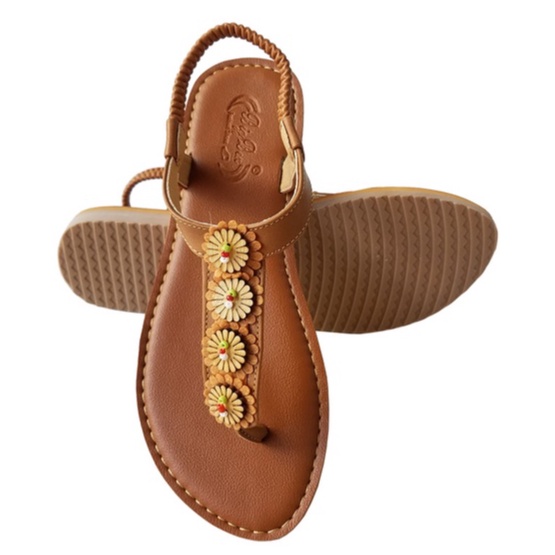 Giày sandal xỏ ngón nữ da bò thật BIGGBEN HKD460