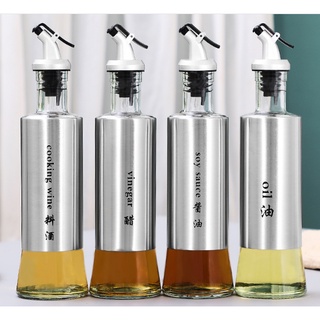 Chai chiết đựng  dầu , giấm , nước mắm thủy tinh bọc inox  300ml có Đầu Vòi nắp Chống Rót Tràn