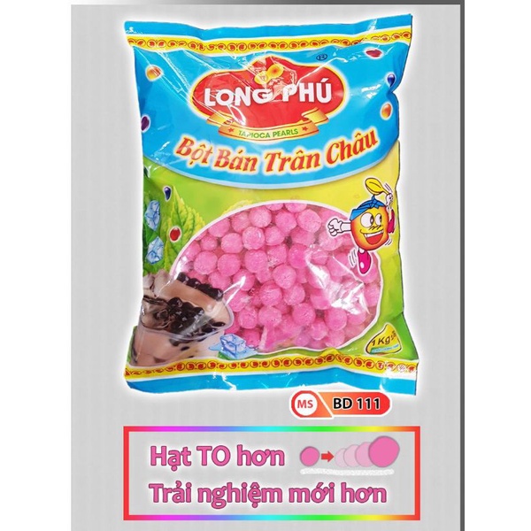 Bột Báng Hạt To LONG PHÚ Gói 1kg – Mềm Dẻo, Dễ Nấu, Topping Trà Sữa Nguyên Liệu Pha Chế Chè & Đồ Uống