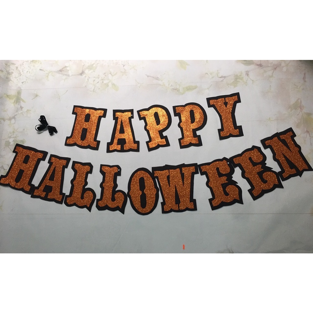 Dây treo trang trí Halloween chữ Happy halloween 2,7met dùng treo ngang , dây thalloween treo cửa