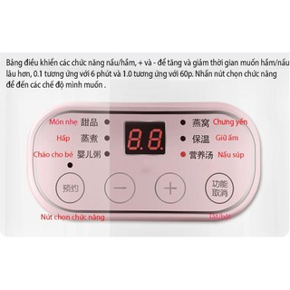 Nồi Nấu Cháo Chậm - Nồi Hầm Cách Thủy Dung Tích 1L, Lòng Nồi Bằng Sứ Giữ Nhiệt Tốt Hơn - Nồi Chưng Yến, Hầm Canh V125V