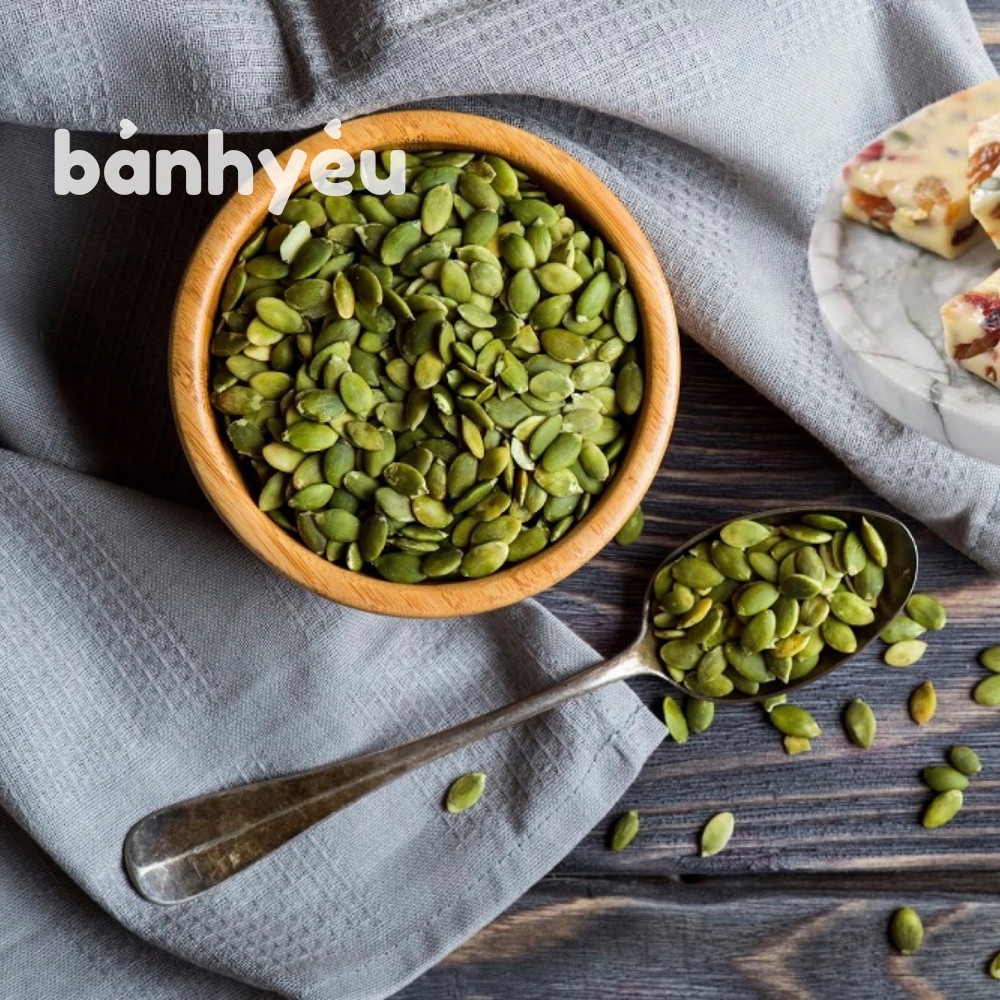 Hạt Bí Xanh Không Vỏ Túi 1Kg/ Nhân hạt bí xanh tách vỏ thơm ngon chất lượng dùng làm bánh