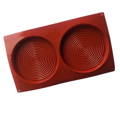 Khuôn Silicone Làm Bánh Mousse/Sô Cô La/Đá 2 Ngăn Hình Tròn Tiện Dụng