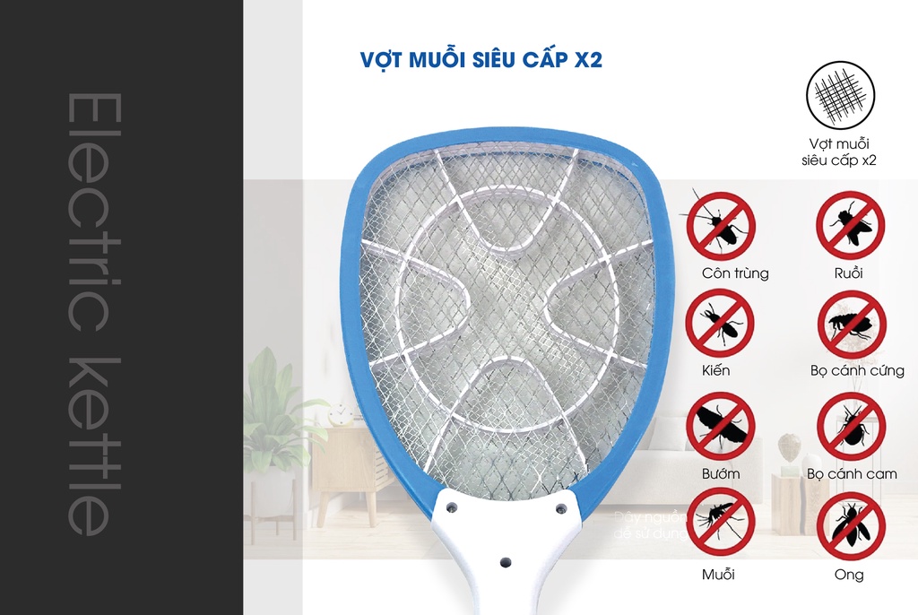 Mô tả Vợt Muỗi POVENA Màu Xanh PVN-MQ22 - 4