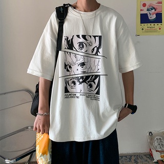 Áo phông nam nữ unisex tay lỡ Anime, áo thun form rộng cổ tròn phong cách streetwear năng động