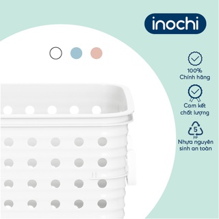 Giỏ xách quai bên Inochi - Tokyo màu Trắng ngọc/ Hồng nhạt/Xanh nhạt