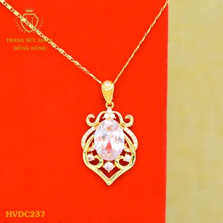 Dây Chuyền, Vòng Cổ Nữ Mặt Đính Đá, Titan Xi Mạ Vàng Non 24k Cao Cấp - Trang Sức Hava Hong Kong