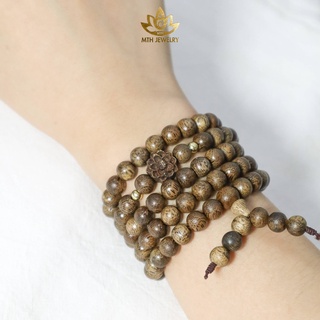 Chuỗi Tràng 108 Hạt Trầm Hương Mix Charm Sen Gỗ - Mộc Trầm Hương MTH