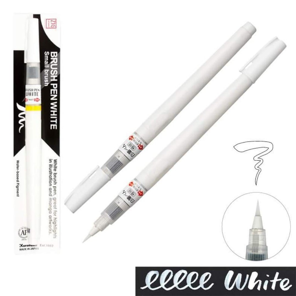 Bút lông mực trắng Kuretake Brush Pen White Shopee Việt Nam