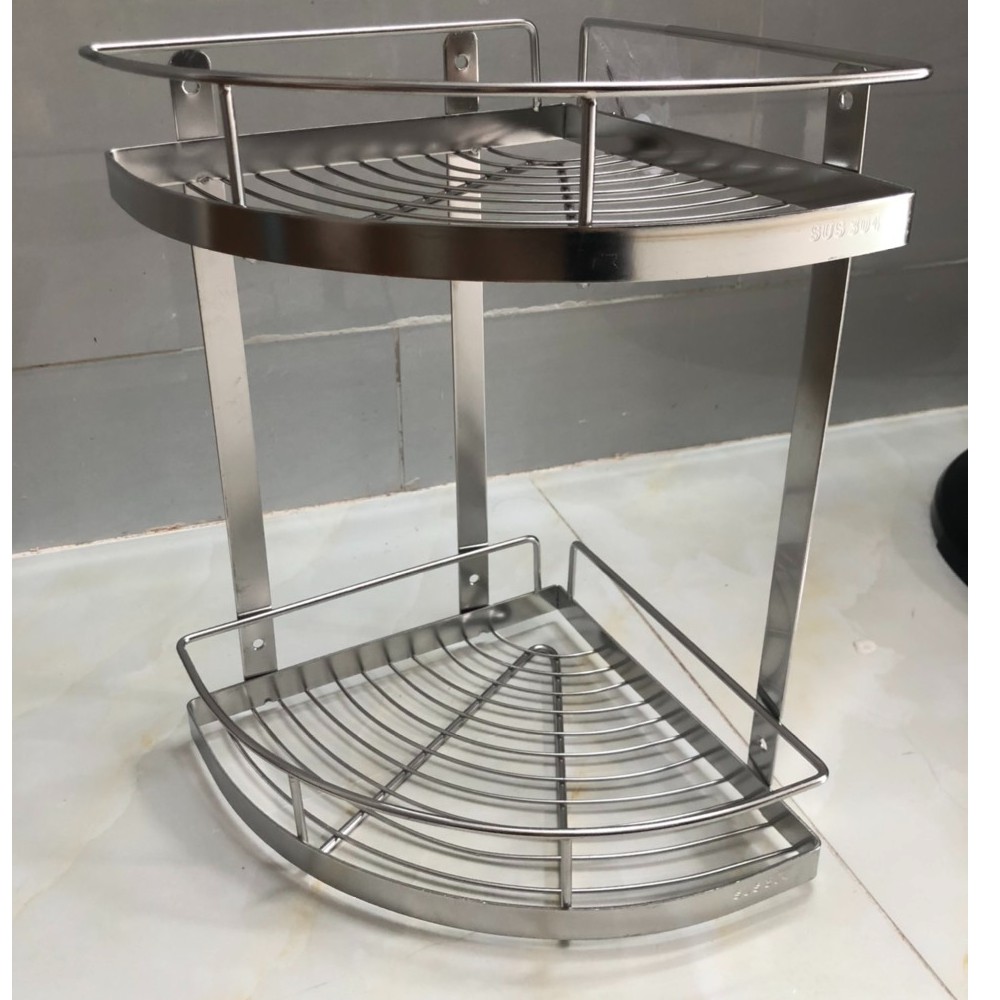 KỆ GÓC INOX 304 2TẦNG/ KỆ đa năng nhà tắm 2 tầng inox 304 cao cấp không ...